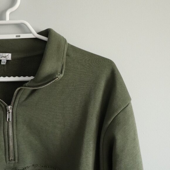 Kismet Women's Green Sz S 1/4 Zip Luxury Pullover Long Sleeve Sweatshirt Sweater - Picture 4 of 11